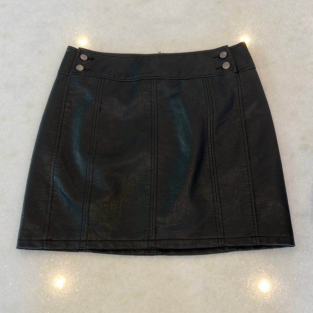 Free People Faux Leather Skirt